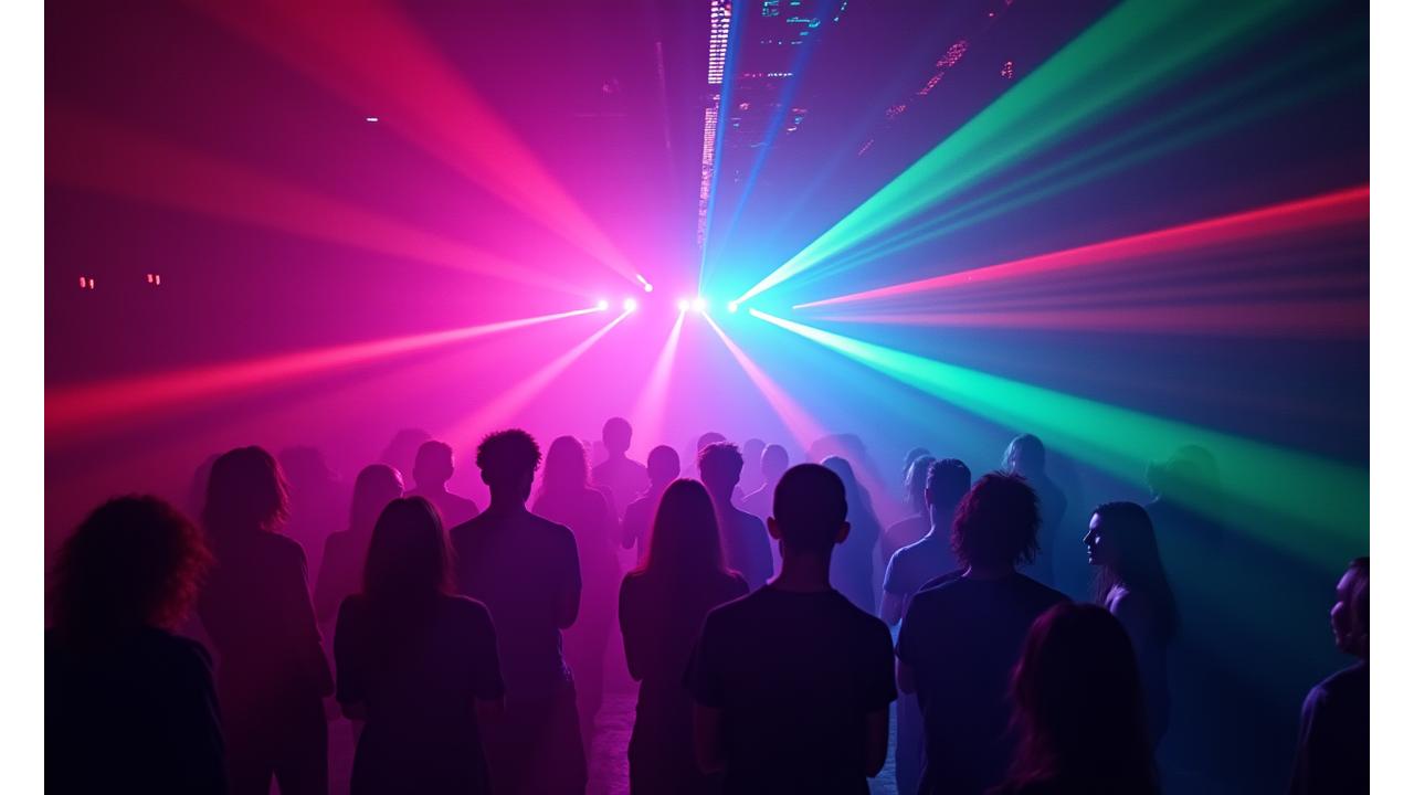 クラブでの魅惑的なレーザーとLEDライトショー
